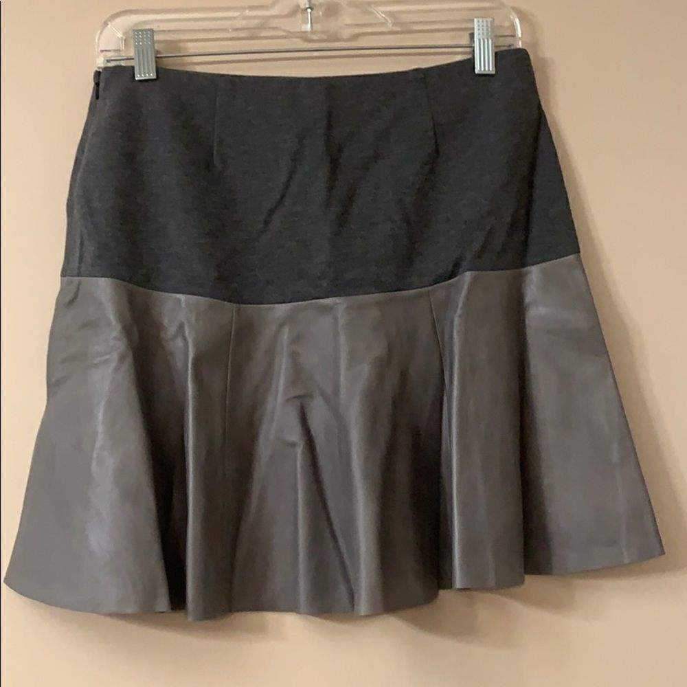 Hinge Gray Fit & Flare Mini Skirt Leather S - Picture 5 of 7